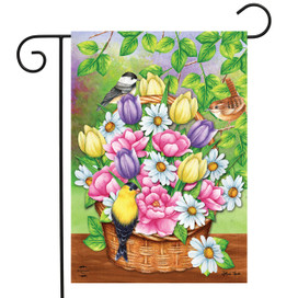 Birds and Basket Garden Flag