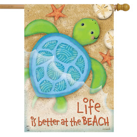 Life Is Better Turtle House Flag