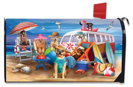 Dog Days Beach Mailbox Cover