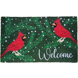 Cardinals in Snow Coir Doormat