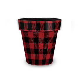 Red and Black Buffalo Check Large Planter - Briarwood Lane