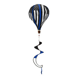 Honor Protect and Serve Hot Air Balloon Spinner with blue, white, and black colors and American flag design.