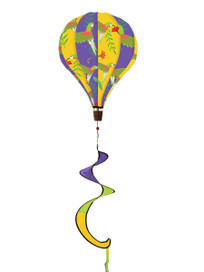 Hummingbirds Deluxe Hot Air Balloon Spinner, colorful purple, green and yellow hot air balloon spinner toy.