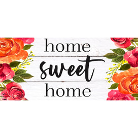 Farmhouse Home Sweet Home Mini Mat with floral design and black text on white background.