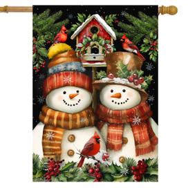 Briarwood Lane Winter-Gartenflagge "Jolly Snowman Welcome" | 45,7 X 31,8 Cm, Doppelseitig Bedruckt | Wetterfestes Polyester
