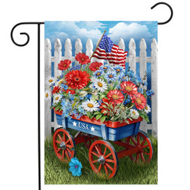 Patriotische Mason Jar Gartenflagge – 31,8 X 45,7 Cm, Sackleinen, Briarwood Lane