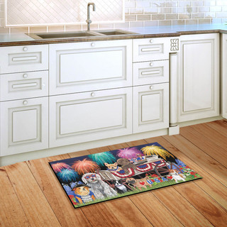 Patriotic Pups Fourth of July Doormat