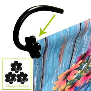 Briarwood Lane 3-pack floral design garden flag stand rubber stoppers for garden flag accessories.