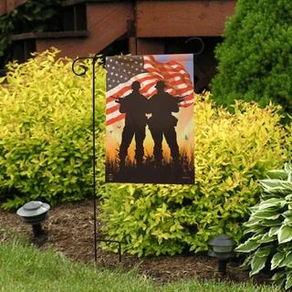 Briarwood Lane American Heroes Patriotic Garden Flag with stitched USA stars and stripes design.