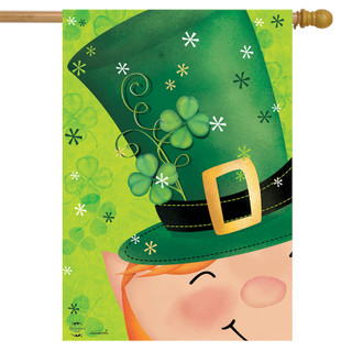 Lucky Hat Leprechaun House Flag