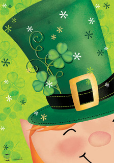 Lucky Hat Leprechaun House Flag