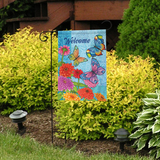 Butterflies in the Garden Welcome Garden Flag
