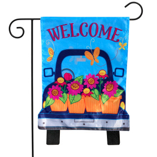 Spring Pickup Applique Garden Flag