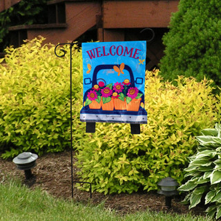 Spring Pickup Applique Garden Flag