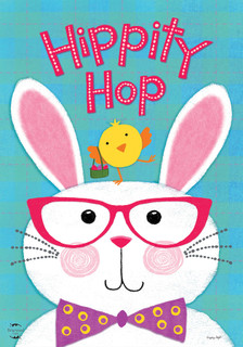 Hippity Hop Bunny Easter House Flag