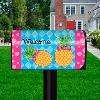 Pineapple Welcome Spring Mailbox Cover