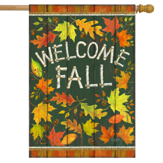 Welcome Fall Leaves House Flag