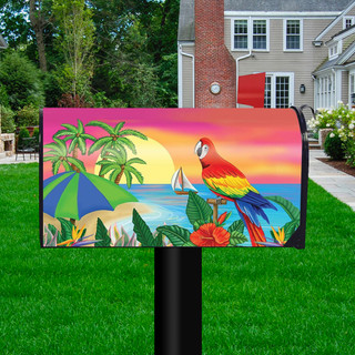 Paradise Parrot Summer Magnetic Mailbox Cover