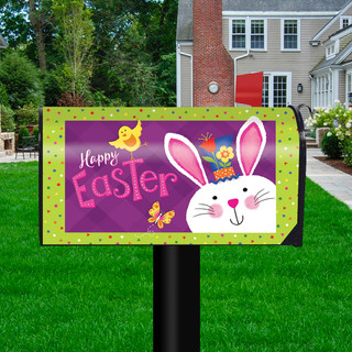 Easter Greetings Bunny Large / Oversized Magnetic Mailbox Cover
