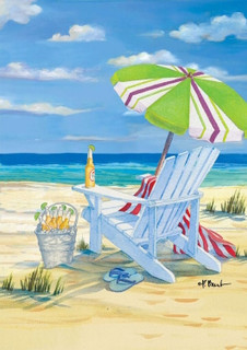 5 O'Clock Beach Summer House Flag