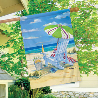5 O'Clock Beach Summer House Flag