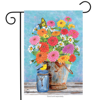 Zinnias Spring Garden Flag