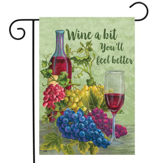 Briarwood Lane small printed garden flag with colorful wine and grapes design for porch or yard.