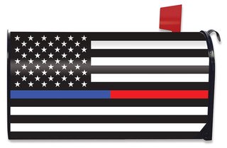 Thin Blue & Red Line Magnetic Mailbox Cover
