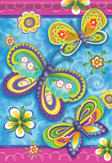 Garden Butterflies House Flag