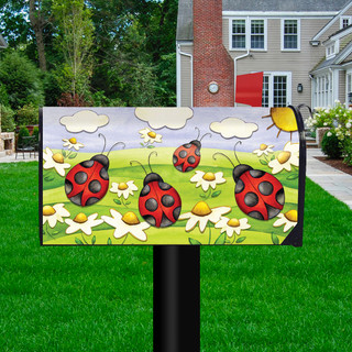 Springtime Ladybugs Seasonal Large / Oversizwed Magnetic Mailbox Cover