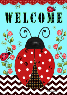 Welcome Ladybugs Spring Garden Flag