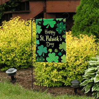 St. Patrick's Day Clovers Garden Flag