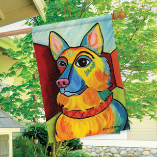 Pawcasso German Shepherd Dog House Flag