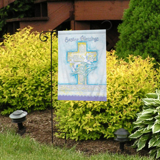 Easter Blessings Cross Garden Flag