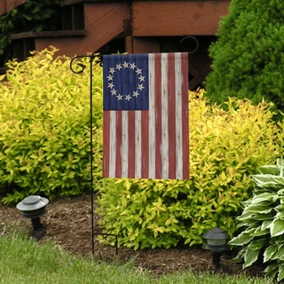 Briarwood Lane Betsy Ross Flag Patriotic Garden Flag with 13 stars and stripes in rustic colors.