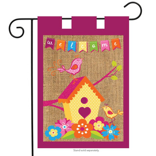 Spring Birds Burlap Garden Flag