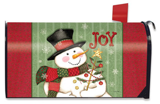 Snowman Joy Christmas Magnetic Mailbox Cover