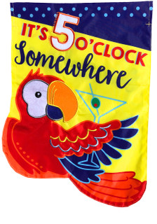 5 O'Clock Applique Summer Garden Flag