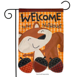 Welcome To The Nuthouse Applique Garden Flag