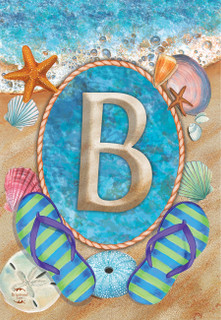 Summer Monogram Letter B Garden Flag