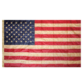 Briarwood Lane 3 x 5 Tea Stained American Flag with embroidered grommets, patriotic USA flag.