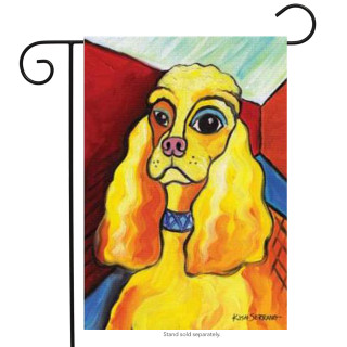 Toland Pawcasso Cocker Spaniel decorative garden flag, man's best friend, small mini dog flags.