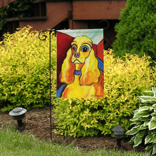 Toland Pawcasso Cocker Spaniel small garden flag, man's best friend decorative animal design.