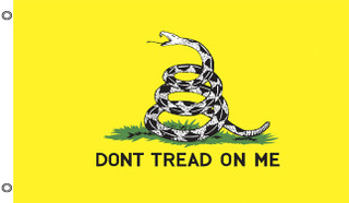 Briarwood Lane 3'x5' Don't Tread on Me Gadsden flag, patriotic American independence symbol with coiled snake.