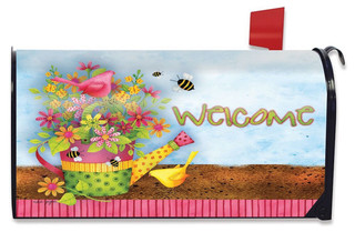 Floral Welcome Spring Large / Oversized Mailbox Cover
