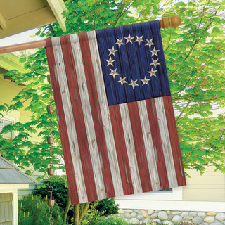 Briarwood Lane Betsy Ross Flag Patriotic House Flag with 13 stars in rustic red, white, blue.