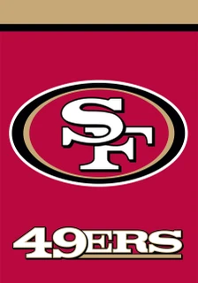 Briarwood Lane San Francisco 49ers NFL licensed garden flag with team logo and colors.
