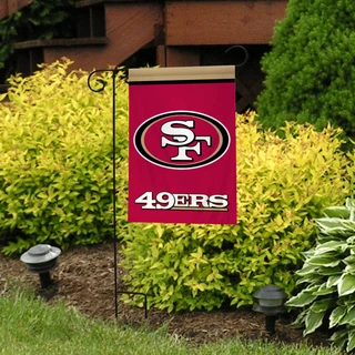 Briarwood Lane San Francisco 49ers NFL licensed garden flag with logo and text on red background.