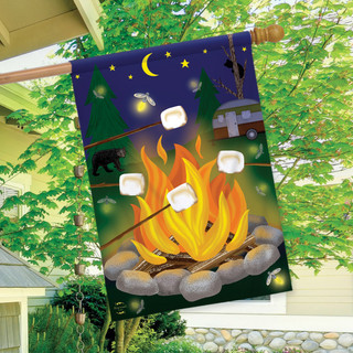 Campfire S'mores Summer House Flag Camping Outdoors 28 x 40 Briarwood Lane