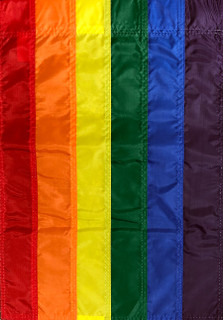 Briarwood Lane Rainbow Embroidered House Flag, colorful pride flag for LGB, LGBT, spring, summer display.